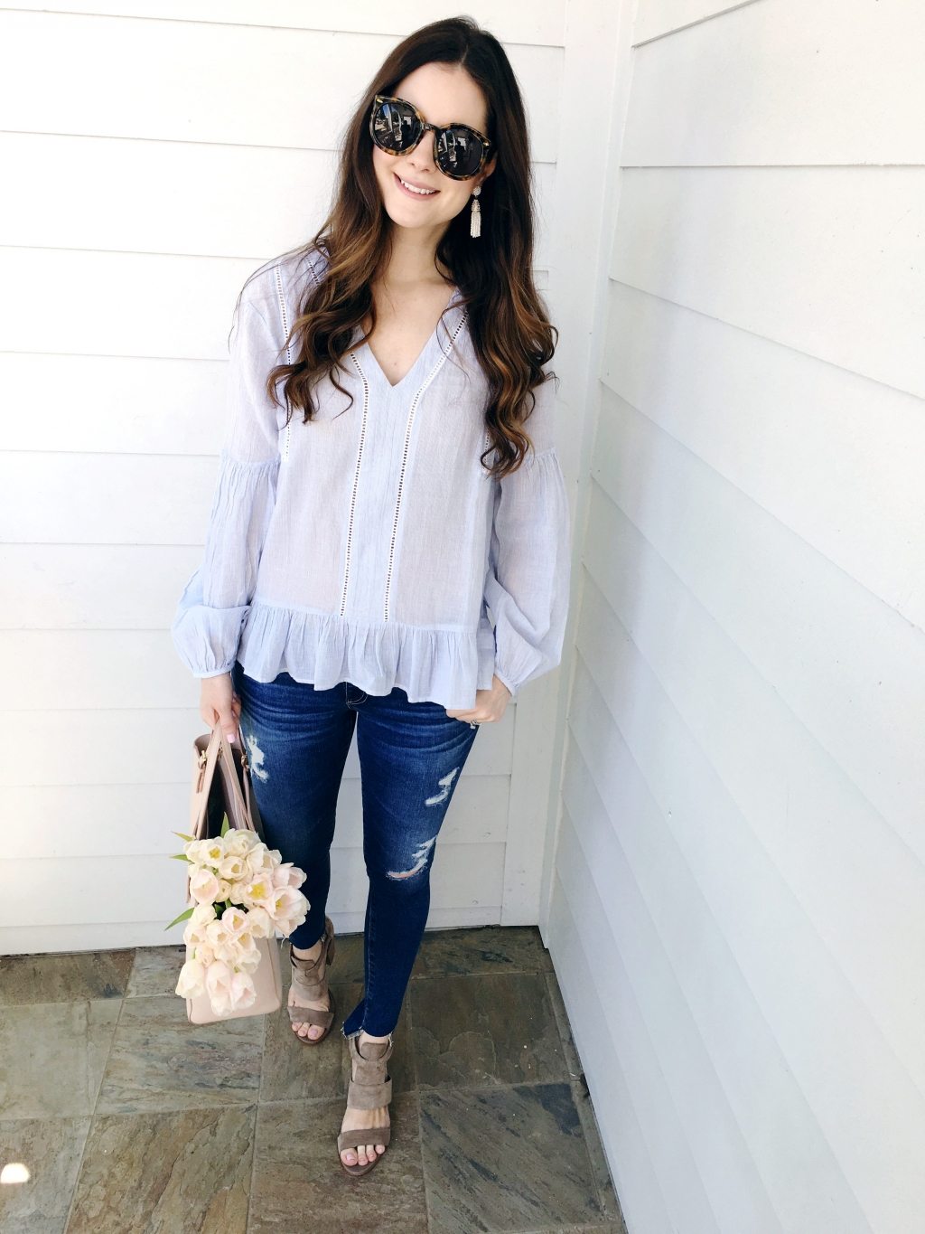 Airy Peplum Top - Veronika's Blushing